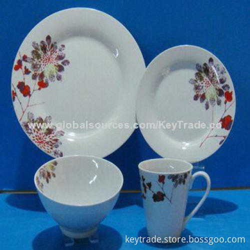 Fine Porcelain 20-piece Dinner Set in Rim-shaped with Decal